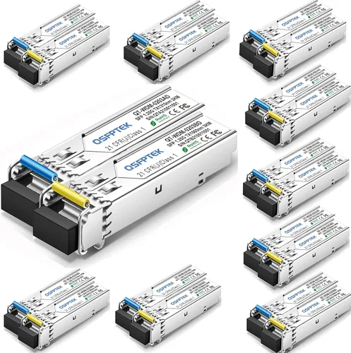 Vista 19 de 1 par de transceptores 10G SFP+ Bidi, módulo SFP monomodo LC 0.35 oz, mini gbic bidireccional de 10 Gb para Cisco SFP-10G-BXD-I