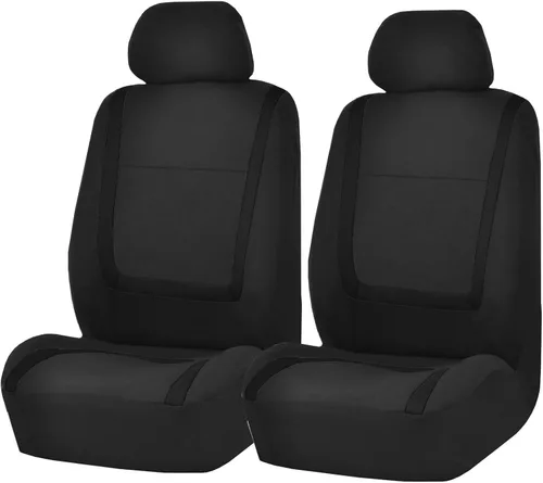 Vista 30 de FH Group - Juego de fundas de asientos frontales para auto, de tela verde menta, para asientos de respaldo bajo con reposacabezas removibles, ajuste