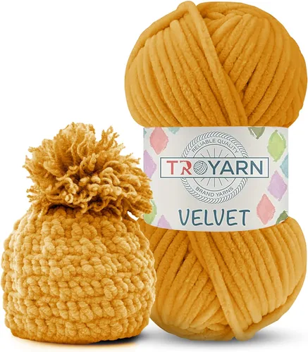 Vista 43 de Hilo de Chenilla para Ganchillo - 100g (121m), Hilo Suavísimo y Esponjoso, Perfecto para Mantas de Bebé y Amigurumi, Tamaño 6