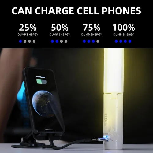 Vista 5 de Allspark - Luz de camping plegable recargable con soporte, impermeable, colgante LED, luces de tienda de campaña magnéticas, regulables, con trípode