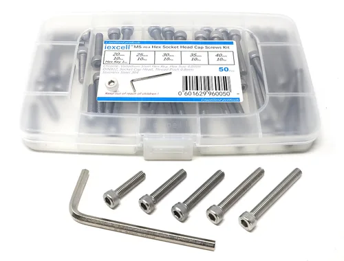 Vista 28 de iexcell Kit de tornillos de cabeza hexagonal de acero inoxidable 304, 100 unidades M2 x 0.157 in, paso de rosca de 0.016 in