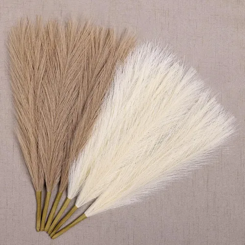 Vista 14 de UREYMX Decoración de Hierba de Pampa Artificial de 17.7 Pulgadas 30 Piezas, Hierba de Pampa Artificial Esponjosa Decoración del Hogar, Decoración