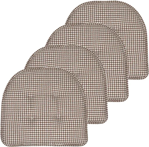 Vista 117 de Sweet Home Collection - Cojín de asiento de espuma viscoelástica y respaldo de caucho antideslizante con capitoné para silla, cojín en U, 17x16 Gris