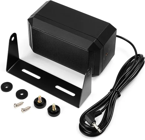 Vista 3 de Radioddity Mini altavoz externo para radio móvil transceptor de coche, 5 W universal portátil, cable de alimentación de 71 pulgadas, 4 x 4