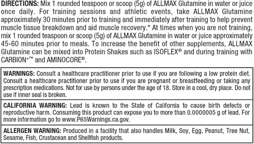 Vista 7 de Allmax Nutrition 100 Glutamina micronizada pura 2, 20 lbs, 35.2 onzas