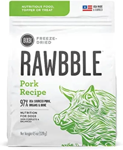 Vista 17 de BIXBI Rawbble - Alimento liofilizado para perros, receta de res, 4.5 onzas, 98% de carne y órganos, sin rellenos, comida cruda para perros apta