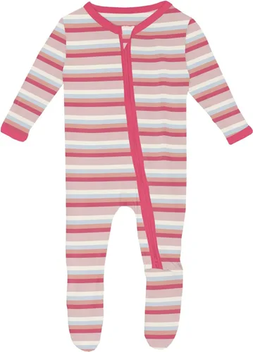 Vista 109 de KicKee Baby & Toddler - Pijama de viscosa ultrasuave de bambú con patas abatibles y puños