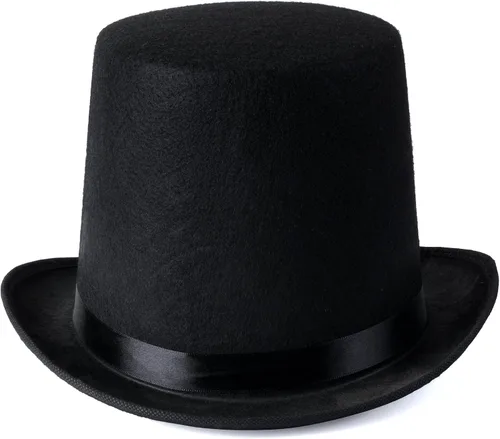 Vista 4 de Sombrero de copa, de fieltro negro, sombreros de fiesta divertidos