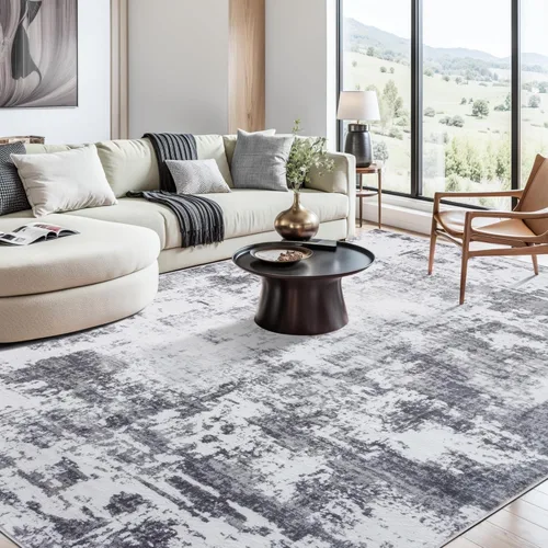 Vista 16 de Auemtyn Alfombra lavable de 6 x 9, moderna, abstracta, suave, delgada, antideslizante, para interiores, para sala de estar, dormitorio, comedor