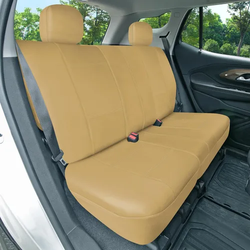 Vista 3 de FH Group Fundas de asiento de automóvil de tres filas de cuero sintético de lujo con 7 plazas, compatible con bolsa de aire y banco trasero