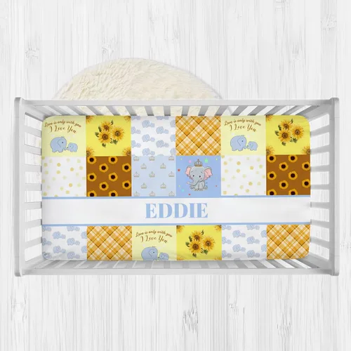 Vista 8 de Sábanas personalizadas para cuna de bebé para niños, sábanas de colchón ajustables personalizadas con nombre, juego de sábanas de bebé de vehículos