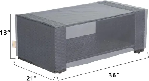 Vista 5 de Fundas para muebles de patio, funda impermeable para muebles de exterior, juego de muebles de patio para conversación al aire libre de 4 piezas