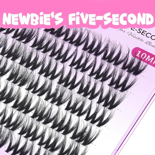 Vista 3 de VEYESBEAUTY Extensiones de Pestañas Individuales Esponjosas en Racimos VBmuse 3D Pestañas de Volumen en Capas Banda Delgada e Invisible Pestañas