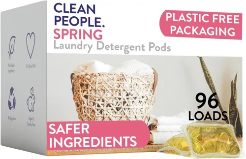 Vista 25 de THE CLEAN PEOPLE Cápsulas de detergente para ropa ultraconcentradas, 192 unidades, sin fragancia, a base de plantas, sin plástico, aptas para tanque