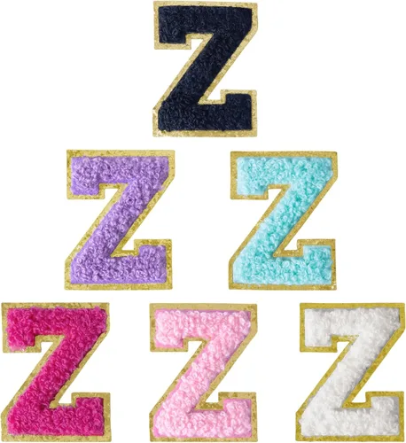 Vista 219 de 6 piezas de parches de letras de chenilla autoadhesivas, parches de letras preppy de 2 pulgadas para bolsos, ropa y sombreros, grandes pegatinas