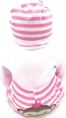 Vista 3 de Ropa para Muñeca Bebé Niña Reborn 20-22 Pulgadas Bebé Niña Recién Nacida Conjunto de Accesorios de 4 Piezas