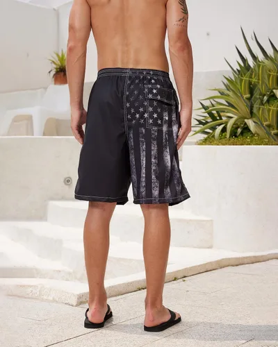 Vista 3 de Traje de baño para hombre, pantalones cortos de surf de secado rápido, con forro de malla, ajuste transpirable y estilo hawaiano