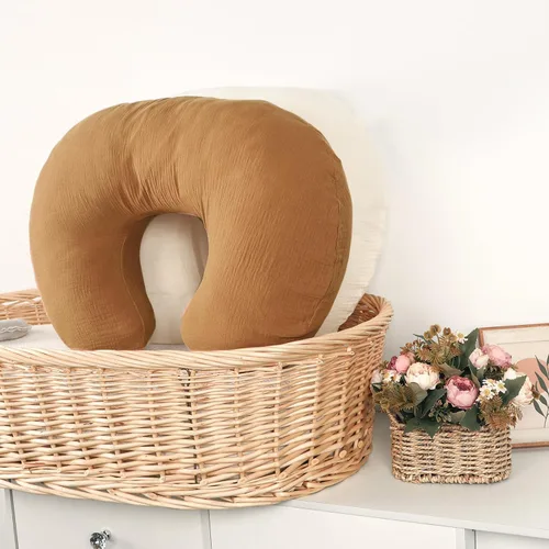 Vista 7 de GFU Paquete de 2 fundas de almohada de muselina para lactancia, funda de almohada suave para madres que amamantan, funda extraíble para bebé niña