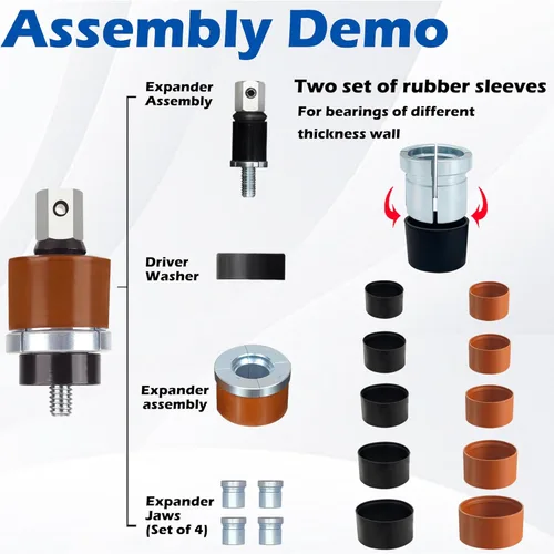 Vista 4 de Herramienta de instalación de cojinetes de leva y rodamiento de leva del motor Kit de extracción Instalación y extracción completa Chevy LS Engine