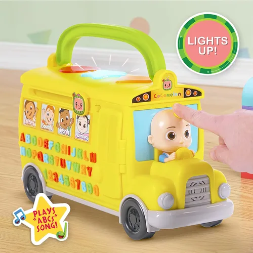 Vista 3 de CoComelon Musical Learning Bus, Number and Letter Recognition, Phonetics, Yellow School Bus Toy Plays ABCs and Wheels on the Bus, by Just Play