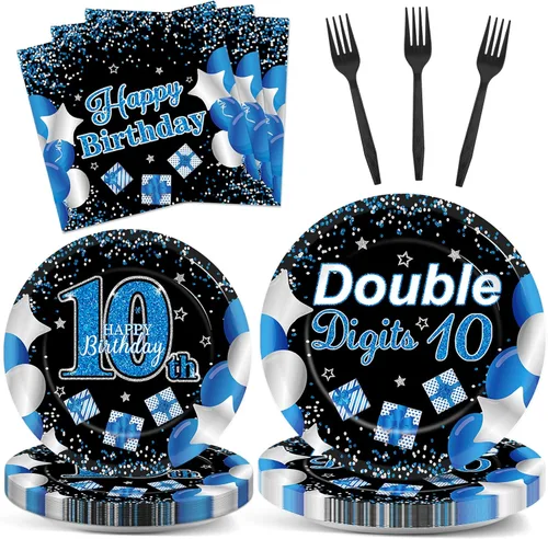 Vista 54 de Qyeahkj 100 piezas de platos y servilletas de patinaje en línea para fiesta rosa, suministros de decoración de cumpleaños con temática de patinaje