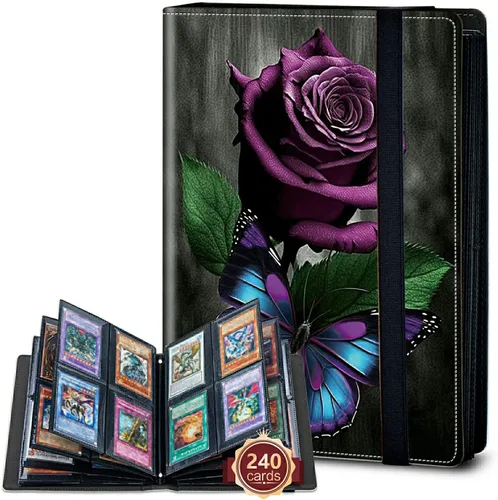 Vista 40 de Rossy Carpeta para tarjetas de 4 bolsillos, soporte para álbum de coleccionista de tarjetas de intercambio de 240 tarjetas, de doble cara, soporte