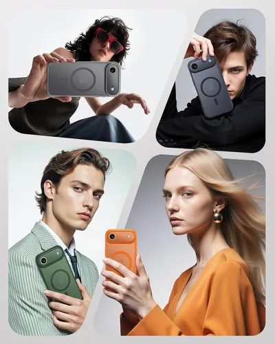 Vista 1288 de TOCOL Funda para iPhone 11, compatible con Magsafe, protección completa de cámara, imanes integrados, protección contra caídas, funda translúcida