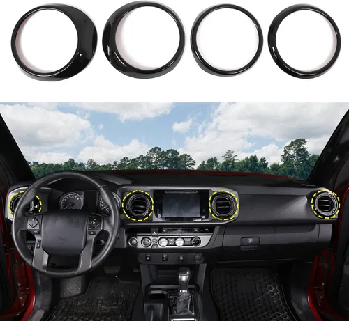 Vista 11 de Lcojicep Consola Central del Automóvil Interior Anillos de Ventilación de Aire Acondicionado A/C Cubierta de Decoración de Moldura ABS Accesorios