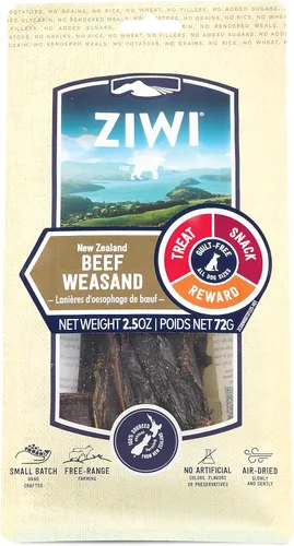 ZIWI Golosinas y premios para perros – Cuello de ternera - Todo natural, secado al aire, proteína única, sin granos, premio de alto valor, snack,