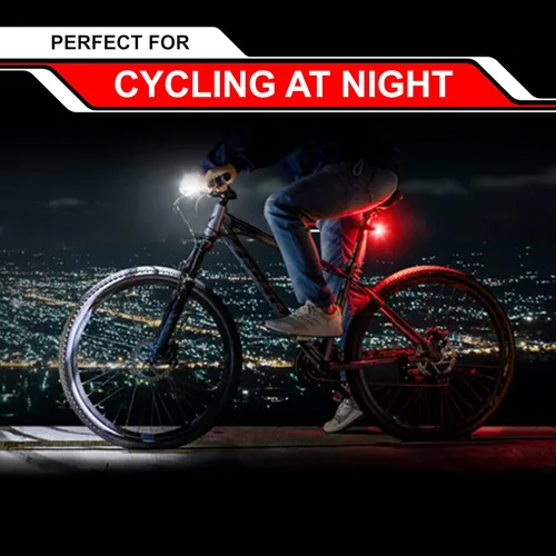 Vista 8 de Bike Lights for Night Riding, USB Rechargeable Front and Back Lights, LED Bicycle Headlight and Tail Light Set, Water Resistant Bike Lights