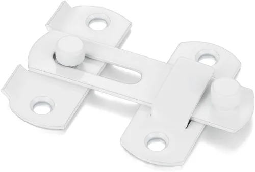 Vista 6 de Paquete de 5 pestillos para puerta de granero, 2.75 x 2.02 pulgadas, pestillo abatible de acero inoxidable blanco mate para puerta y puertas