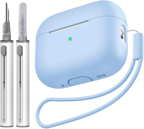 Compatible con Airpods Pro 2 Case, Funda Protectora de Piel de Silicona Suave con Kit de Limpieza y Cordón Compatible para AirPod Pro de 2ª