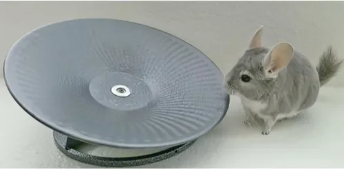 Vista 2 de Rueda para caminadora de 14 pulgadas, color negro, rueda de ejercicio de metal para chinchillas, perros de la pradera, ratas, erizos, planeadores