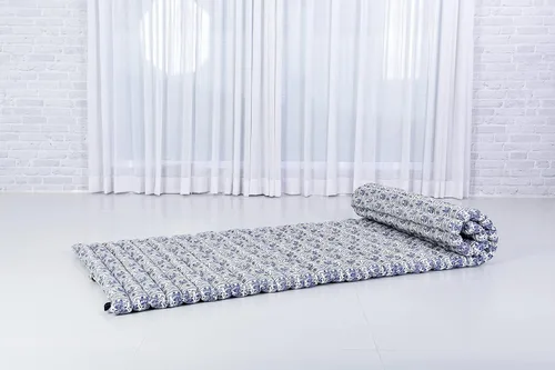 Vista 514 de Leewadee colchón tailandés enrollable para cama de invitados, tapete de yoga, para masaje tailandés, ecológico, orgánico y natural.