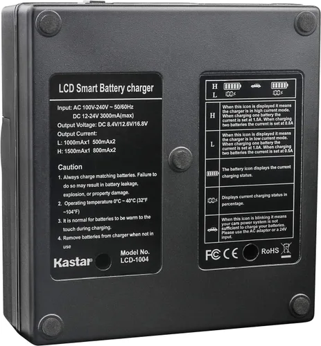 Vista 3 de Kastar Paquete de 1 batería LP-E19 completamente decodificada y cargador rápido LCD de repuesto para Canon EOS 1D C, EOS 1D Mark III, Mark 3, EOS