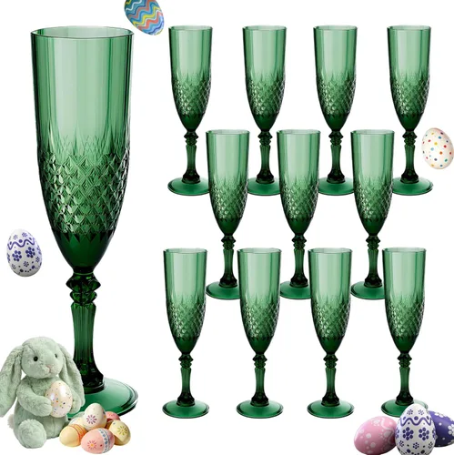 Vista 21 de Copas de champán de plástico, 12 copas de vino de plástico ámbar, inastillables, reutilizables, para bodas, despedidas de soltero, brindis y eventos