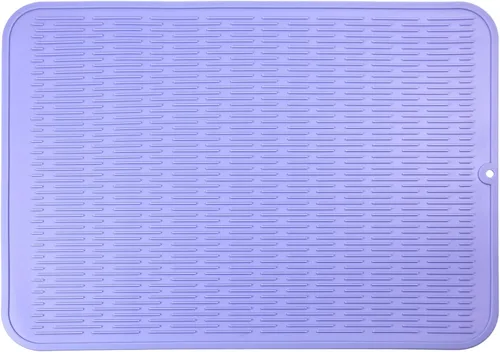 Vista 113 de MicoYang Tapete de silicona para secado de platos para múltiples usos, fácil de limpiar, ecológico, resistente al calor, tapete de silicona