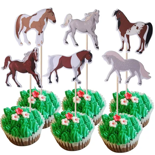 Vista 9 de 36 piezas de decoración para cupcakes de animales de la jungla, león, mono, cebra, hipopótamo, jirafa, elefante, temática de bosque, púas