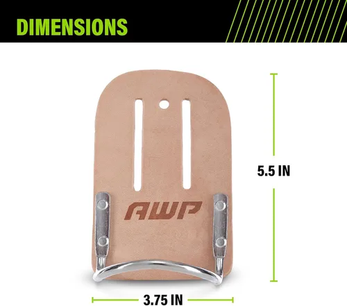 Vista 3 de AWP Soporte de cuero para martillo, accesorio genuino de cuero de silla de montar para cinturón de herramientas, se adapta a cinturones de trabajo