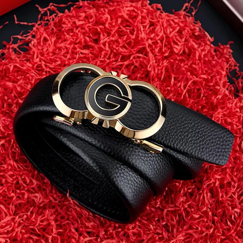 Vista 6 de Leather ratchet Belts for Men Automatic Buckle Casual Work Dress Belt with Gift Box