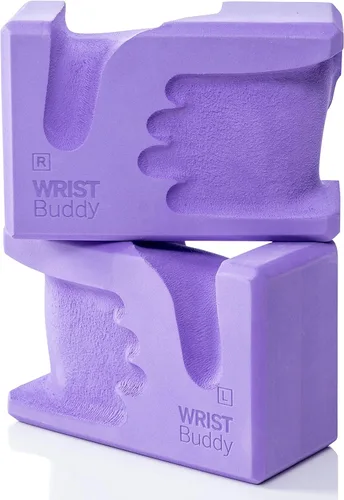 Vista 12 de WRISTBuddy Bloques de yoga (izquierdo + derecho) - Bloques de EVA ergonómicos en forma de mano para alivio de muñeca y mejor agarre Soporte