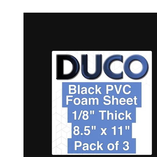 Vista 73 de Hoja de PVC expandido Duco, fabricado en EE. UU., de 1/8" de grosor - Paquete de 2 de 11 x 17" de tablero de espuma de celda cerrada mate negro
