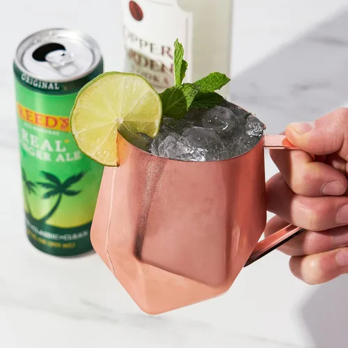 Vista 5 de Viski Faceted Moscow Mule - Taza de cóctel de cobre, acero inoxidable, capacidad para 18 onzas