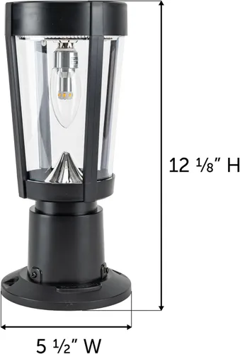 Vista 5 de Gama Sonic Amphora - Lámpara solar para poste de acento, moderna lámpara de 12 pulgadas de altura con base de muelle de montaje empotrado, incluye