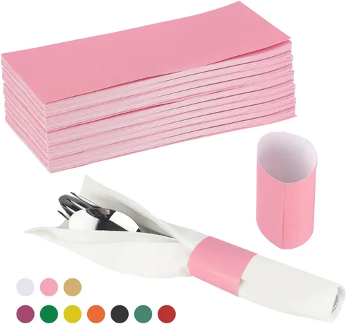 Vista 20 de Germiwipe Servilleteras, servilleteros de papel autoadhesivos, banda de cubiertos para restaurantes, reuniones familiares, exteriores, bodas y Negro