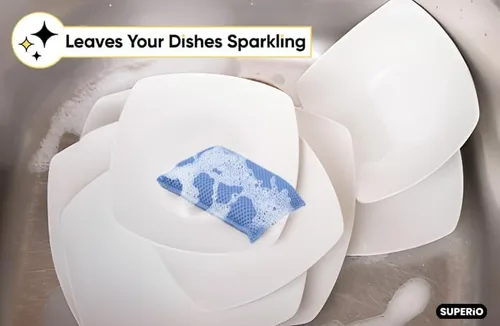 Vista 4 de Superio Miracle - Esponjas de microfibra para cocina, antiarañazos, limpieza multiusos de platos, ollas, sartenes y encimeras, lavable a máquina