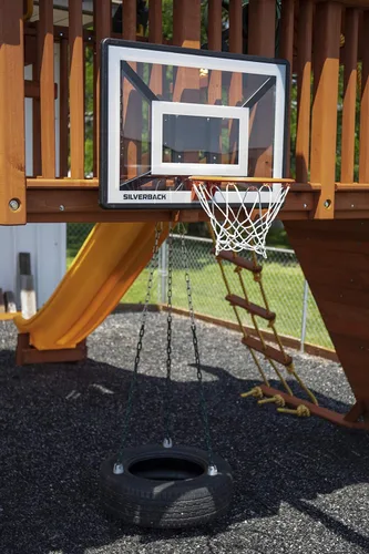 Vista 11 de Silverback Aro de baloncesto Junior Youth de 33 pulgadas con tecnología de montaje Lock 'n Rock para postes redondos y verticales, negro (B8410W)