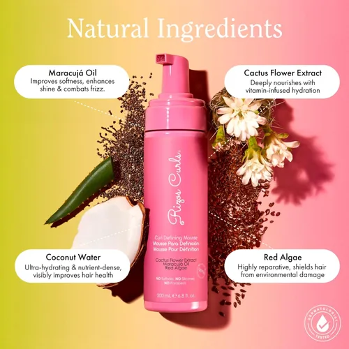 Vista 3 de Rizos Curls Mousse Definidora de Rizos – Espuma ligera para volumen e hidratación – Brillo y definición para cada patrón de rizo: cabello ondulado