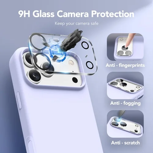 Vista 1551 de GONEZ Funda magnética para iPhone 14, compatible con Magsafe, con protector de pantalla + protector de cámara, forro de microfibra antiarañazos