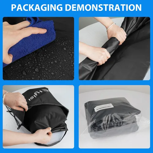 Vista 7 de Fundas impermeables para kayak de 10 a 16 pies para almacenamiento al aire libre, accesorios de cubierta de canoa, cubierta de lancha Oxford